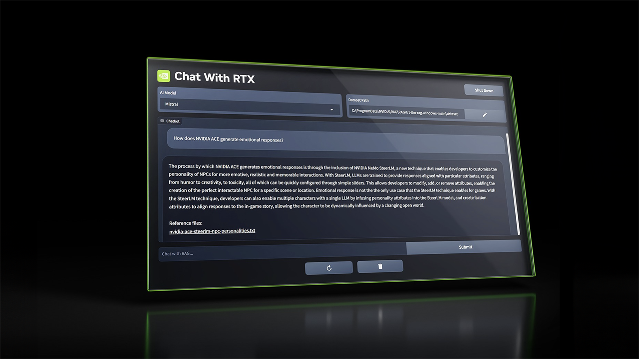 The Chat with RTX interface. 